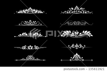 Vintage set. Floral elements for design monograms, invitations, frames, menus and labels. Graphic design of the website, cafes, boutiques, hotels, wedding invitations. 135811921