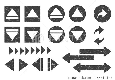 Black stamp style arrow illustration set 135812182