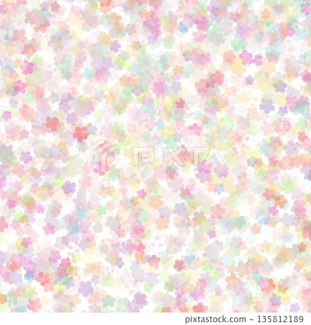 水彩風格櫻花背景，色彩繽紛 135812189