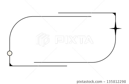Aesthetic geometric linear shape, border or decoration. Vintage Boho shape, aesthetic vector frame. Geometric design element or minimal graphic border with monochrome lines and star Aesthetic geometric linear shape, border or decoration. Vintage Boho shape, aesthetic vector frame. Geometric design element or minimal graphic border with monochrome lines and star 135812298