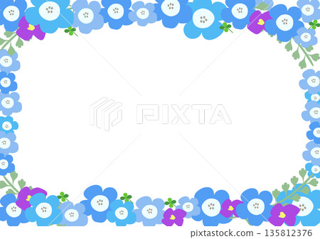 粉紅蝶花邊框背景 - 春季花卉插圖,留有文字空間 粉紅蝶花邊框背景 - 春季花卉插圖,留有文字空間 135812376