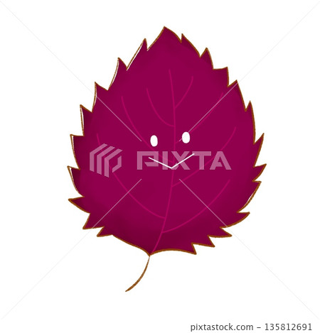 Smiling Red Vegetables | Cute and Relaxed Red Shiso 135812691