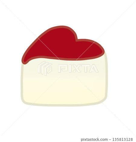 Heart-shaped white chocolate illustration 135813128