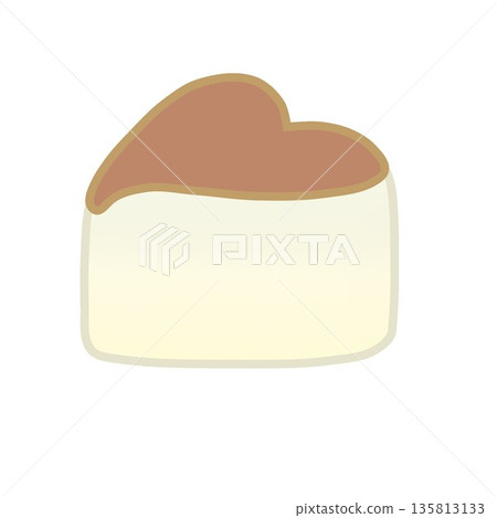 Heart-shaped white chocolate illustration 135813133