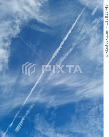 It's a blue sky with clouds. It's a blue sky with clouds. 135813448