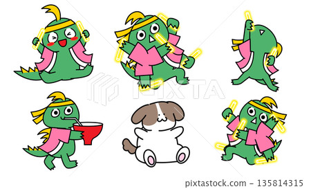 卓柏卡布拉和狗狗角色插畫套裝，用螢光筆為他們最喜歡的角色加油助威 135814315