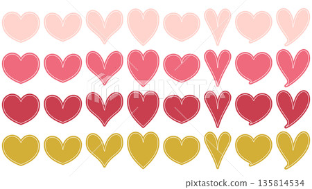 A heart-shaped material set with a simple, cute, and pop design A heart-shaped material set with a simple, cute, and pop design 135814534
