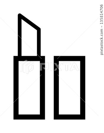 簡單的胭脂(唇膏)線條圖標 簡單的胭脂(唇膏)線條圖標 135814706