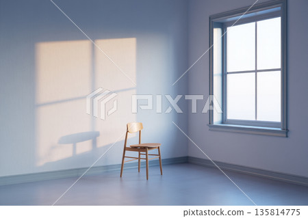 white room with window and white wall 135814775