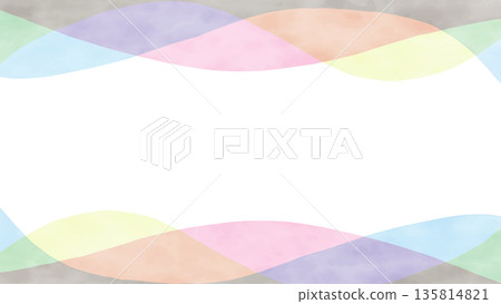 Watercolor-style curved frame simple background 135814821