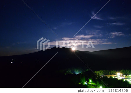 Mount Shari and the full moon Mount Shari and the full moon 135814896