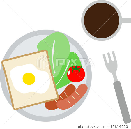 Western-style breakfast illustration material Western-style breakfast illustration material 135814920