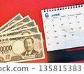 六月日曆和金錢（發薪日） 135815383