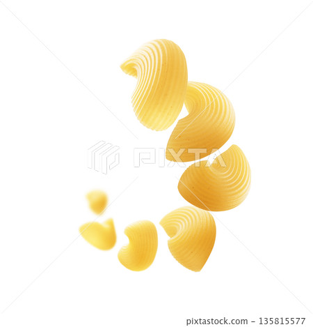 Italian pasta levitating on a white background Italian pasta levitating on a white background 135815577