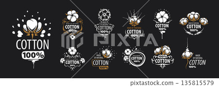 Vintage and modern emblem collection, Assortment of badges with gold accents, Selection of badges combining classic and contemporary styles with decorative accents 135815579