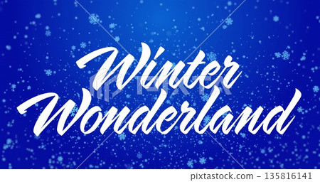 Image of winter wonderland text on blue background Image of winter wonderland text on blue background 135816141