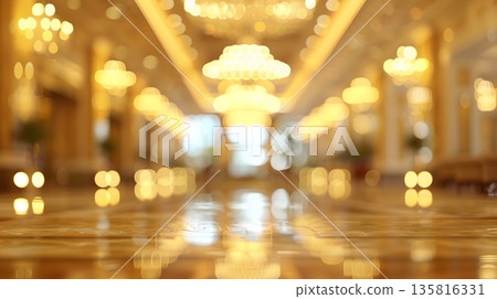 高檔飯店大廳的奢華虛化背景素材 高檔飯店大廳的奢華虛化背景素材 135816331