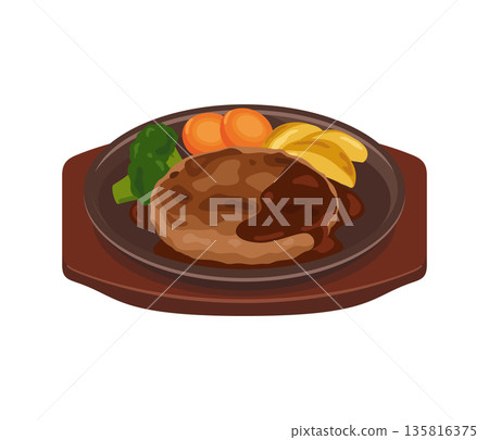 Hamburger, flat illustration Hamburger, flat illustration 135816375