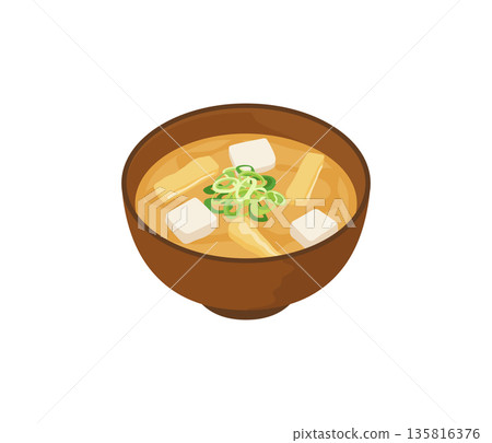 Miso soup, flat illustration 135816376