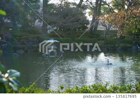 Pond with lanterns, Nakamura Park, Hyotan Pond Pond with lanterns, Nakamura Park, Hyotan Pond 135817695