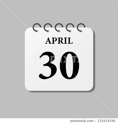 Icon page calendar day - 30 April Icon page calendar day - 30 April 135818548