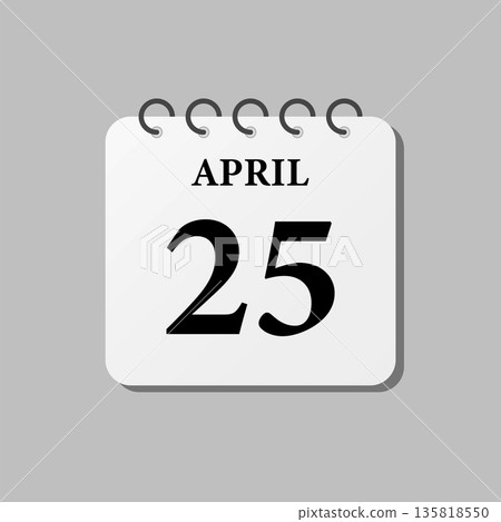 Icon page calendar day - 25 April Icon page calendar day - 25 April 135818550