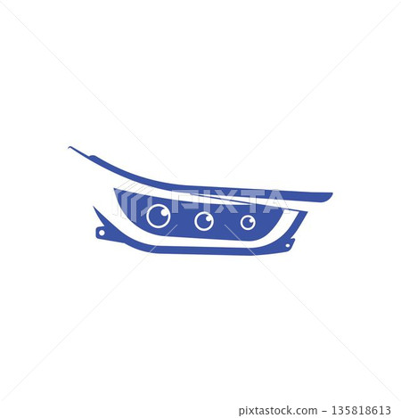 illustration of a headlamp . Can be used for icons, logos, or vectors. 135818613