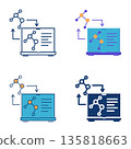 Digital twin icon set 135818663
