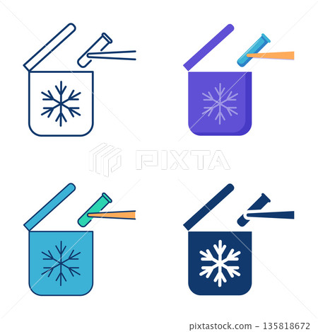 Cryogenic storage icon set 135818672