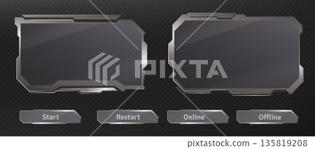 Futuristic ui HUD frames and tech buttons set Futuristic ui HUD frames and tech buttons set 135819208