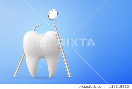 Dental clinic presentation template with tooth Dental clinic presentation template with tooth 135819210