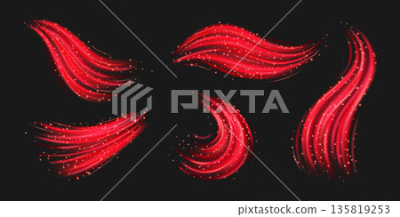 Warm airflow effects set isolated on background Warm airflow effects set isolated on background 135819253