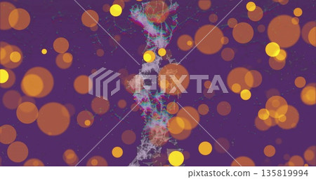 Rising central molecular network in digital space with nodes and lines and orange bokeh circles Rising central molecular network in digital space with nodes and lines and orange bokeh circles 135819994