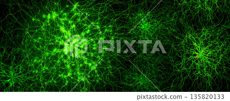Green Neural Connected Lines Bio Cell Organic Life Microbiology Research. Abstract Healthcare Biotech Background. Cyber Digital Network Neuroscience Technology BG Concept. Vector Illustration. Green Neural Connected Lines Bio Cell Organic Life Microbiology Research. Abstract Healthcare Biotech Background. Cyber Digital Network Neuroscience Technology BG Concept. Vector Illustration. 135820133