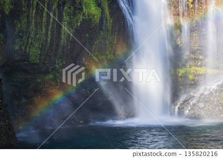 Rainbow over waterfall 135820216