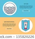 Dry skin care concept flyer templates in line style 135820226