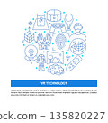 Virtual reality concept banner in line style 135820227