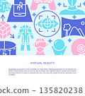 Virtual reality concept banner in flat style 135820238