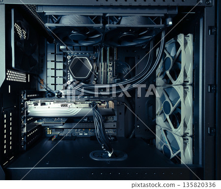 Technology inside a desktop computer Technology inside a desktop computer 135820336