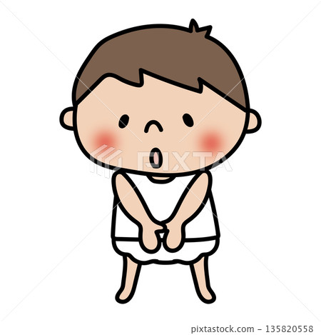 男孩摀著下體(私密部位說明) 男孩摀著下體(私密部位說明) 135820558
