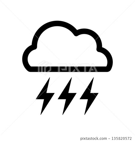 嚴重閃電圖標 嚴重閃電圖標 135820572