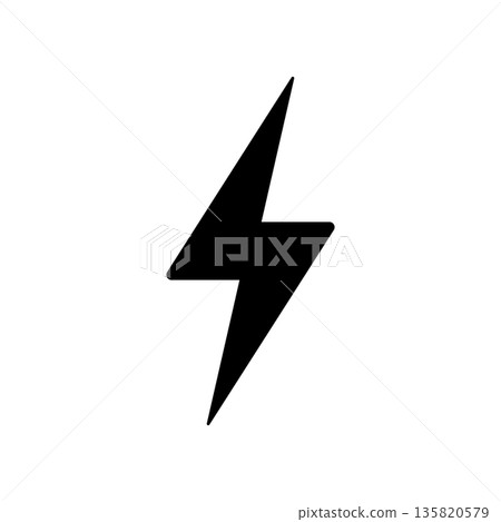 簡單的閃電圖示插圖 簡單的閃電圖示插圖 135820579
