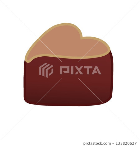 Heart-shaped chocolate illustration 135820627