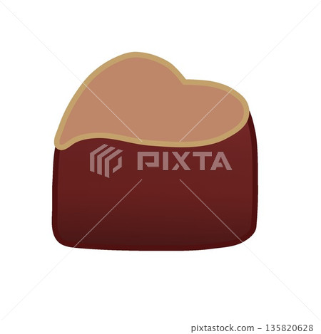 Heart-shaped chocolate illustration 135820628
