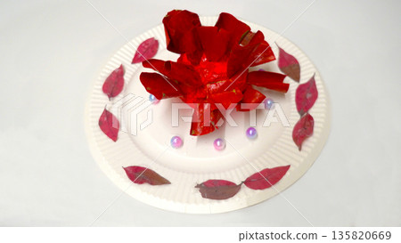 Paper cake made by a child Paper cake made by a child 135820669