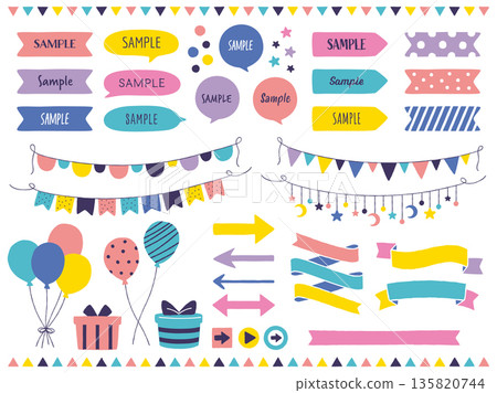 Pop speech bubbles and design materials Pop speech bubbles and design materials 135820744