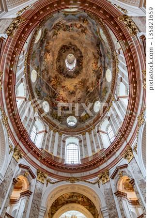 Interior of Karlskirche baroque church in Karlsplatz square in Vienna, Austria Interior of Karlskirche baroque church in Karlsplatz square in Vienna, Austria 135821659