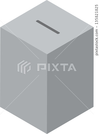 Isometric illustration of a ballot box representing elections and voting Isometric illustration of a ballot box representing elections and voting 135821825