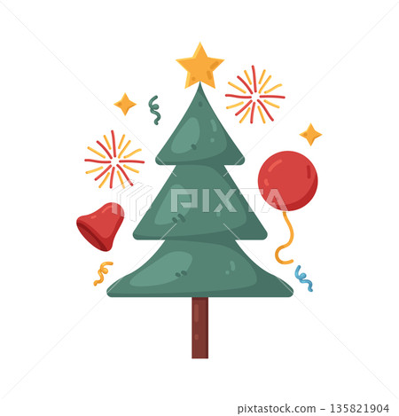 Illustration of Christmas tree 135821904