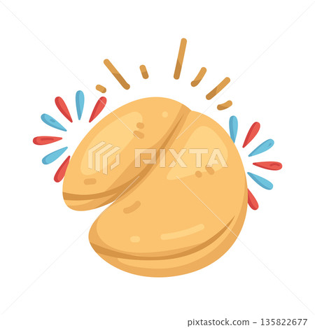 Illustration of fortune cookie Illustration of fortune cookie 135822677
